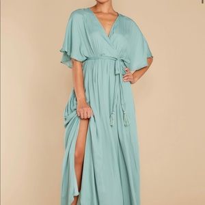 Red Dress Cross My Heart Dusted Sage Maxi Dress medium